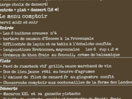 Le Comptoir Brasserie menu