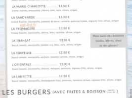 Le Cafe De La Plage menu