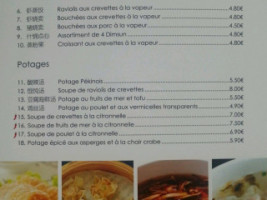 Le Phenix D'asie menu