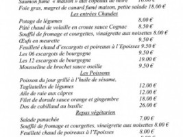 La Tete Noire menu