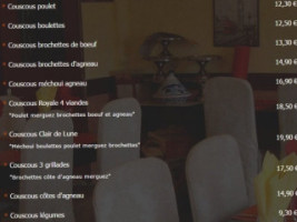 Le Clair De Lune menu