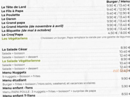 Les Burgers De Papa menu