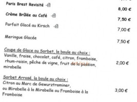 Le Moulin menu