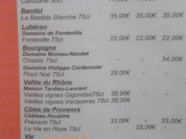 Le Rendez-vous menu