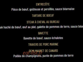 Au Bureau Montargis menu