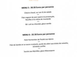 Auberge Alsacienne menu