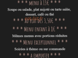 Au Coin Cosy menu