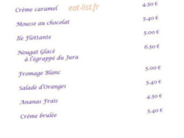 La Tannerie menu