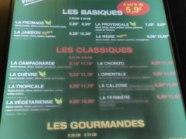 Le Kiosque à Pizzas menu