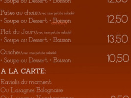 Toccata Cafè menu