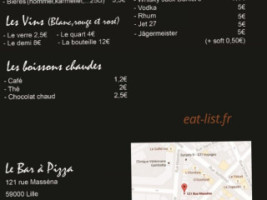 Le à Pizzas menu