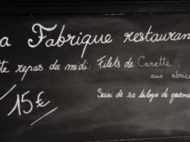 La Fabrique menu