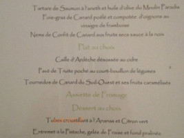 Les Cinq B menu