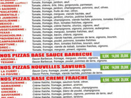 Allo Pizza menu