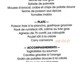 Le Dôme menu