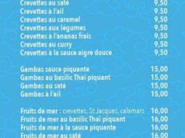 Le Dragon D'or menu