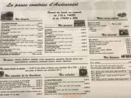 La Pause Comtoise D'audincourt menu