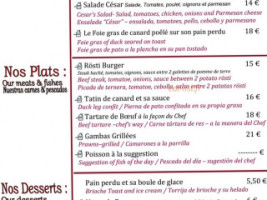 La Péniche menu