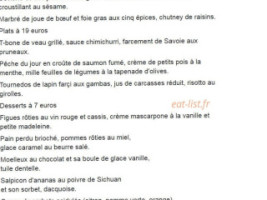 Les Plaisirs Gourmands menu