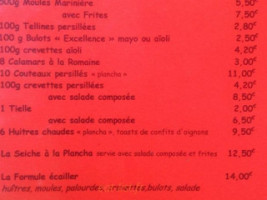 Le Cavo « Côté Mer » menu