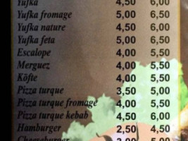 La Cappadoce menu