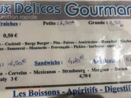 Aux Delices Gourmands menu