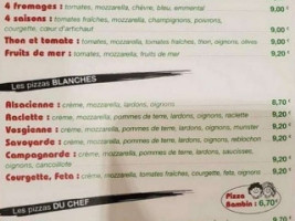 La Pause Pizza menu