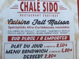 Chalê Sido menu