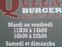 Queen Burger menu