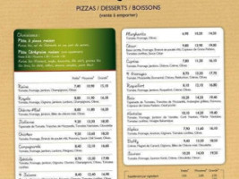 Pizzapéro menu