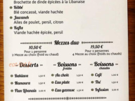 Comptoir Libanais menu