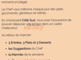 Côté Sud menu