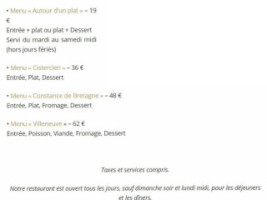 L’epicurien menu