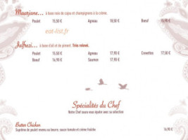 Le Mahal menu