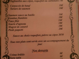 Les Merveilles menu