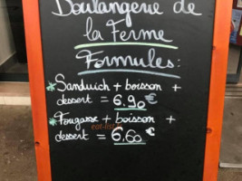 Boulangerie De La Ferme menu