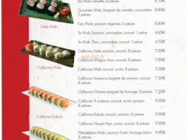 Kabuki Sushi menu