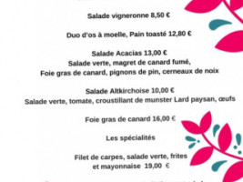 Les Acacias menu