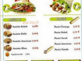 Efes Kebab menu