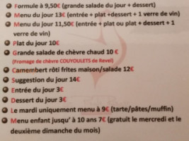 La Poule Rouge menu