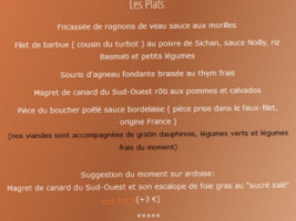 Auberge De La Renaissance menu