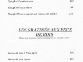 Chez Bébert menu