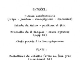 Les Charmilles De Mormal menu