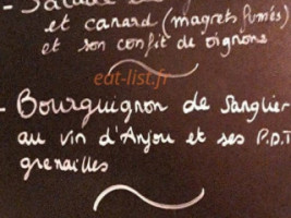 Bistrot De St Sat menu