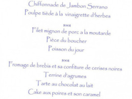 Le Roi Kysmar menu