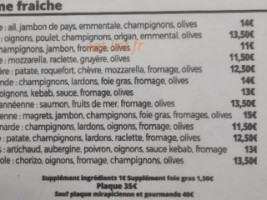 Pizzeria La Mirapicienne menu