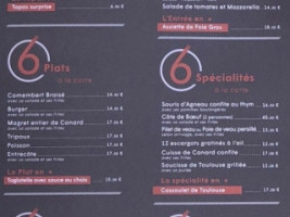 Le Glacier D'albi menu