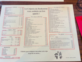 Crêperie Du Bonhomme menu