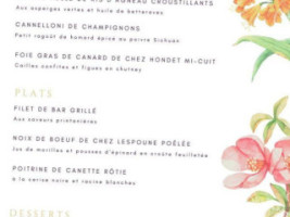 Alysson Hôtel menu