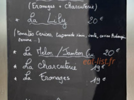 Le Café De Lily menu